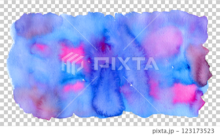水彩画テクスチャー素材 本当の画用紙の表面の質感と実際の水彩絵の具の塗り 塗りムラ有り 青・ピンク 123173523