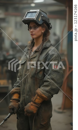 Industrial Craftsmanship A Portrait of Modern Manufacturing Excellence Through the Lens of Professional Welding 123174166