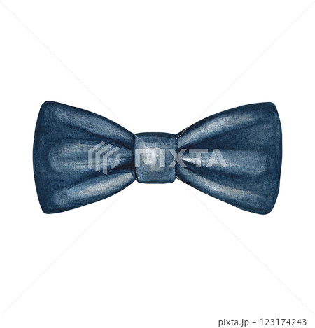 A bow tie. Handmade watercolor illustration. A color image of a men's accessory. Separate from the background. Perfect for posters, postcards and banners, flyers, packages and labels, invitations. A bow tie. Handmade watercolor illustration. A color image of a men's accessory. Separate from the background. Perfect for posters, postcards and banners, flyers, packages and labels, invitations. 123174243