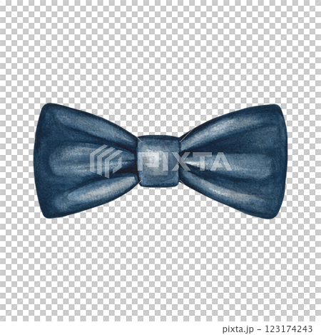 A bow tie. Handmade watercolor illustration. A color image of a men's accessory. Separate from the background. Perfect for posters, postcards and banners, flyers, packages and labels, invitations. A bow tie. Handmade watercolor illustration. A color image of a men's accessory. Separate from the background. Perfect for posters, postcards and banners, flyers, packages and labels, invitations. 123174243