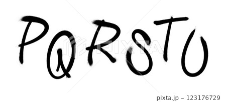 Graffiti spray font alphabet. Part 4. Vector illustration 123176729