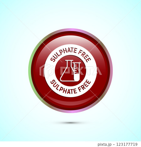 Sulfate free icon design illustration. No sulphate badge label for product warranty, Button design 123177719