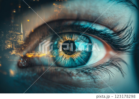 Human eye and light waves, visual information 123178298