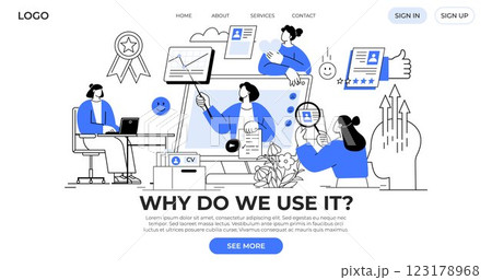 Office workers at computers, charts, and checklists with success icons like medals and thumb-up signs improve productivity. Ideal for team collaboration, project management, success tracking, user 123178968