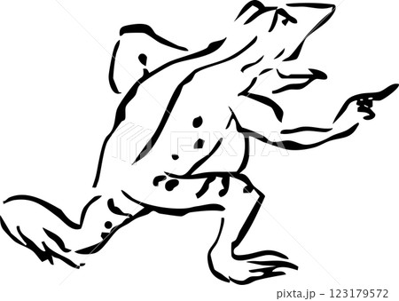 鳥獣戯画のカエル 123179572
