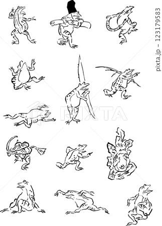 鳥獣戯画のカエル 123179583