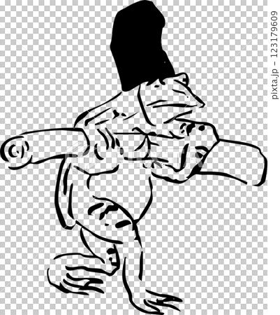 鳥獣戯画のカエル 鳥獣戯画のカエル 123179609