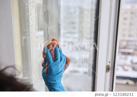 Utilizing a Cloth to Clean the Window for Achieving a Pristine and Sparkling Shine Effect Utilizing a Cloth to Clean the Window for Achieving a Pristine and Sparkling Shine Effect 123180231