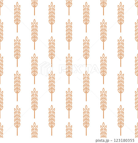 Vector Seamless Pattern with Agriculture Wheat and Cereal Ears. Organic Wheat, Rice Ear Design Template. Bread, Beer Packaging, Farming, Organic Food Concepts 123180355