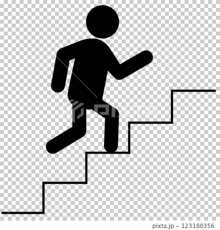 Pictogram of a person climbing stairs 123180356