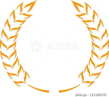Golden wheat stalks forming a circular award symbol representing agriculture, farming, harvest, and organic food, ideal for logos and emblems Golden wheat stalks forming a circular award symbol representing agriculture, farming, harvest, and organic food, ideal for logos and emblems 123180376