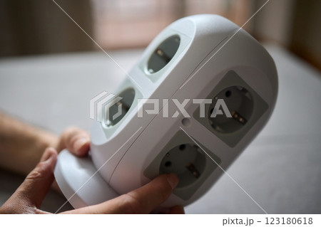 Introducing a modern power strip with multiple outlets for efficient charging and convenience 123180618
