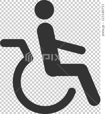 モノクロ車椅子のベクターイラストピクトグラムアイコン モノクロ車椅子のベクターイラストピクトグラムアイコン 123180751