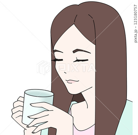 コーヒーを飲む女性 コーヒーを飲む女性 123180757