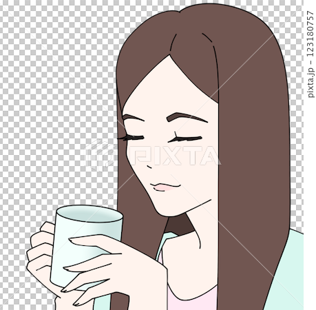 コーヒーを飲む女性 コーヒーを飲む女性 123180757