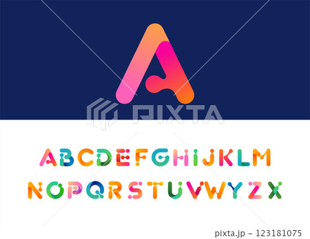 Modern tech 3D minimal alphabet font. English letters for logo design Modern tech 3D minimal alphabet font. English letters for logo design 123181075