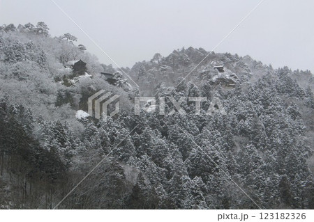 雪の山寺　五大堂　立石寺　山形県 123182326