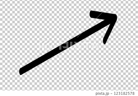 A black arrow pointing upwards to the right 123182578