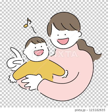 Mother and baby singing 123182635