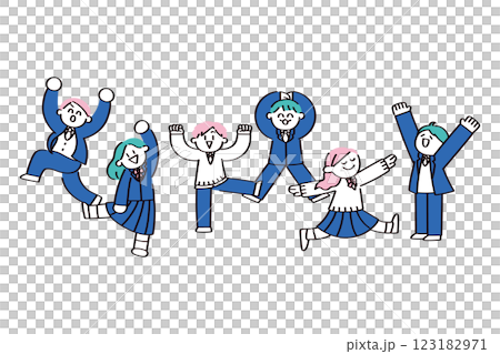 快樂的學生的插圖 123182971