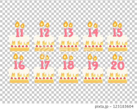 生日蛋糕慶祝插畫集 123183604