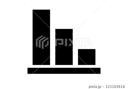 減少をイメージした右下がりの棒グラフアイコン 減少をイメージした右下がりの棒グラフアイコン 123183618