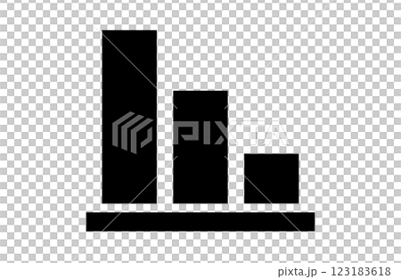 減少をイメージした右下がりの棒グラフアイコン 減少をイメージした右下がりの棒グラフアイコン 123183618