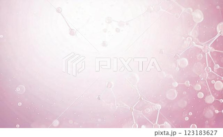 透明な水滴が浮かぶピンク背景 潤いジェル スキンケアコスメ素材 透明な水滴が浮かぶピンク背景 潤いジェル スキンケアコスメ素材 123183627