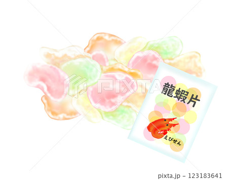 中華料理のえびせんの手描きイラスト 中華料理のえびせんの手描きイラスト 123183641