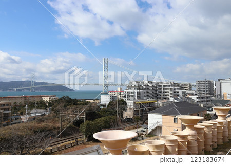 明石海峡大橋（兵庫県 神戸市 五色塚古墳より） 123183674