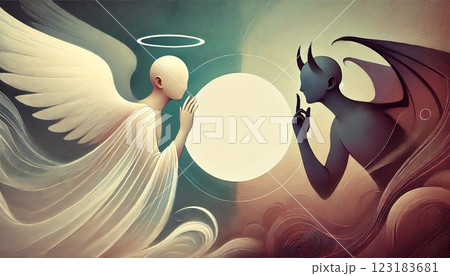 天使と悪魔の囁き 123183681
