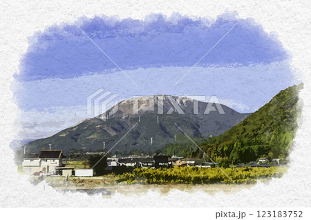水彩画風　伊吹山　滋賀県米原市 123183752