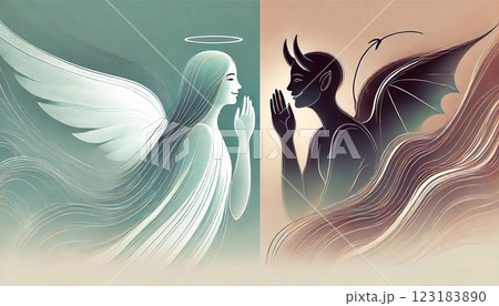 天使と悪魔のイラスト 123183890