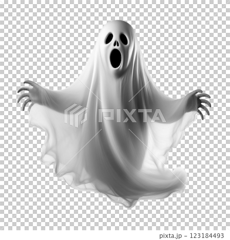 透明背景上剪下來的漂浮在空中的幽靈插圖 123184493