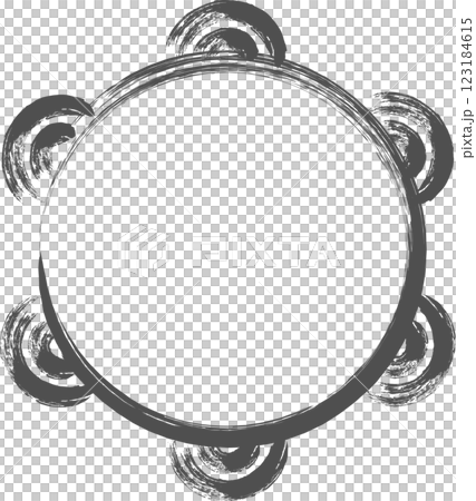 楽器関連の筆書き単品イラスト　タンバリン 123184615