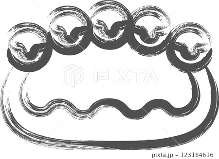 楽器関連の筆書き単品イラスト　ハンドベル 123184616