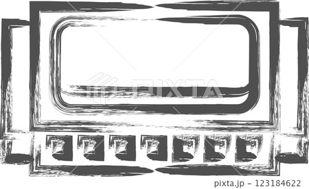 楽器関連の筆書き単品イラスト　ハーモニカ 123184622