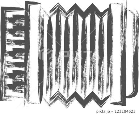 楽器関連の筆書き単品イラスト　アコーディオン 123184623