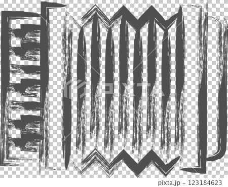 楽器関連の筆書き単品イラスト　アコーディオン 123184623