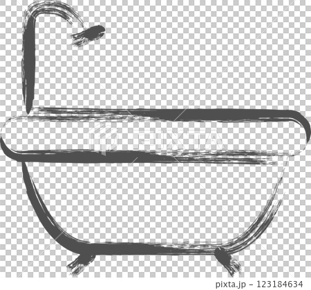 家電相關毛筆畫單人插畫浴缸 123184634