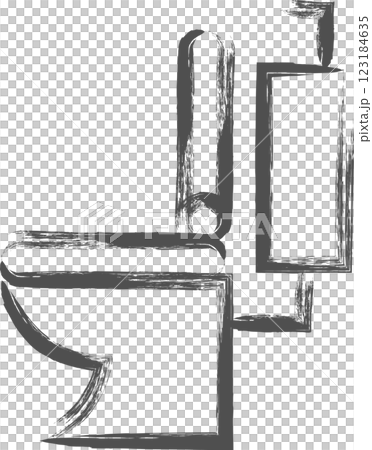 家電関連の筆書き単品イラスト　トイレ 123184635