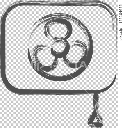 Brush-drawn single illustration of home appliances: Ventilator Brush-drawn single illustration of home appliances: Ventilator 123184656