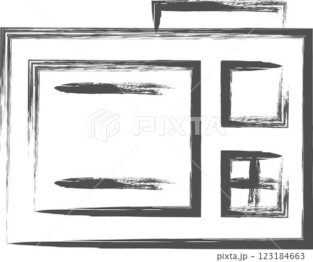 家電関連の筆書き単品イラスト　電子レンジ 123184663
