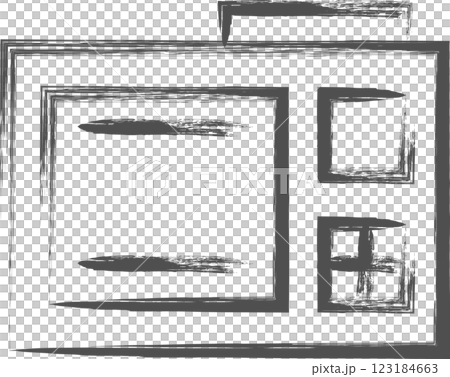 家電関連の筆書き単品イラスト　電子レンジ 123184663