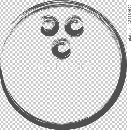 Sports-related brush-drawn single illustration: Bowling Sports-related brush-drawn single illustration: Bowling 123184690
