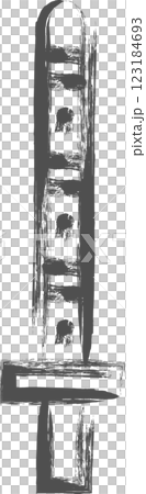 Sports-related brush-drawn illustrations: Bamboo sword 123184693