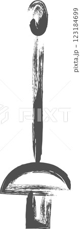 スポーツ関連の筆書き単品イラスト　フルーレ　フェンシング 123184699