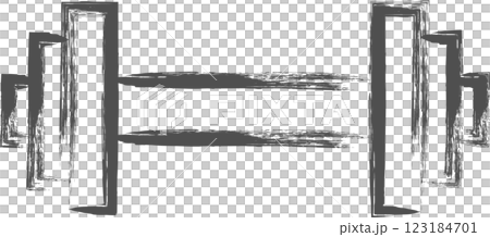 Sports-related brush-drawn single illustration: Dumbbell 123184701