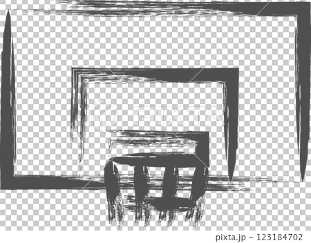 Sports-related brush-drawn single illustration: Basketball goal 123184702