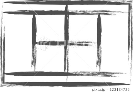 スポーツ関連の筆書き単品イラスト コート テニス スポーツ関連の筆書き単品イラスト コート テニス 123184723